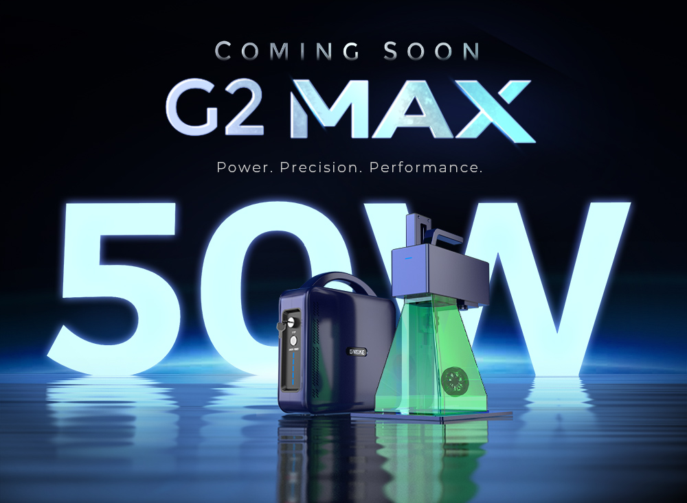 Gweike Cloud G2 MAX 50W Laser Marking Machine, 15000mm/s Speed, 0.001mm Accuracy, 150mm*150mm, 5mm Deep Engraving, 90+ Colors Engrave, GWEIKE Glaser/ LightBurn, Supports Rotary Roller