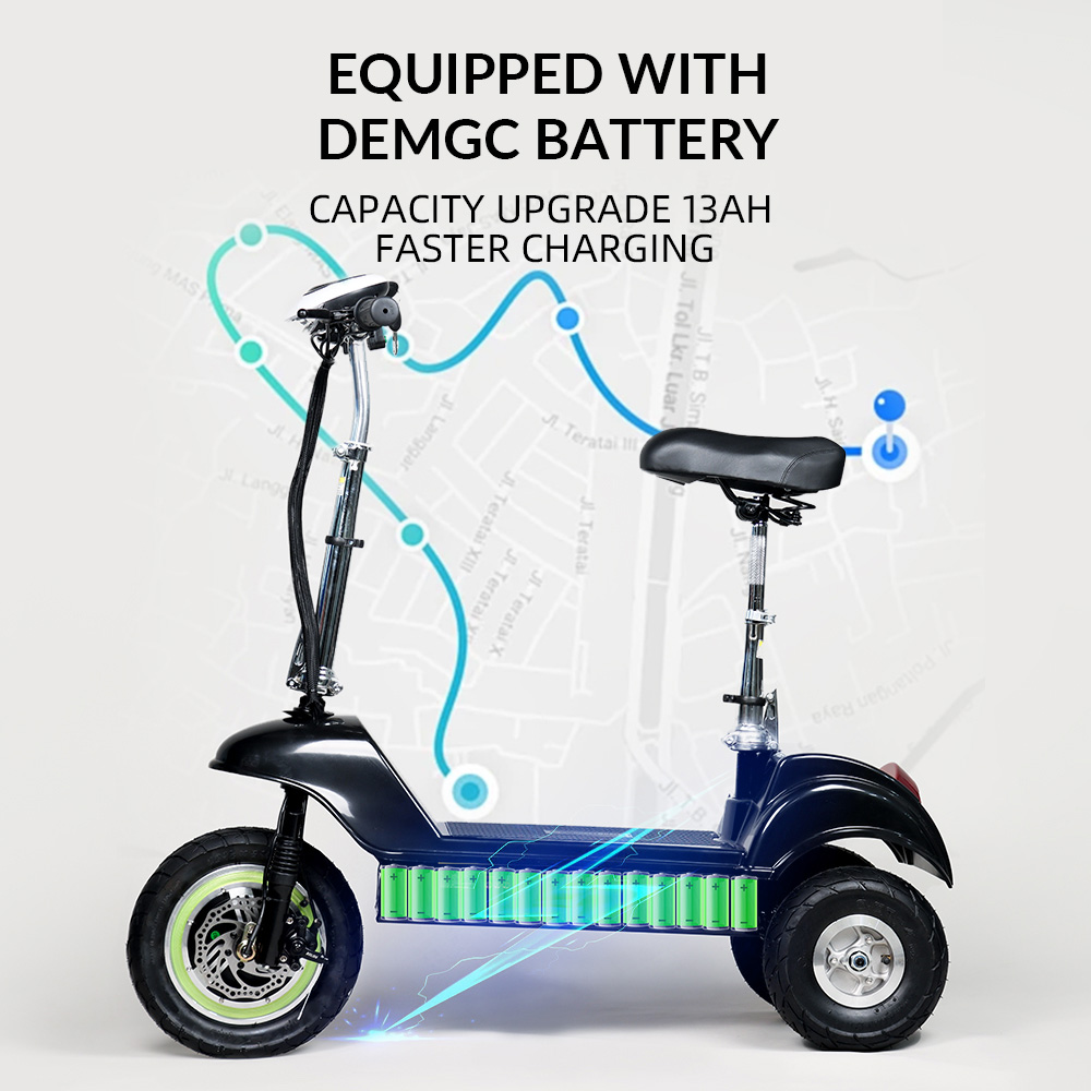 HONEYWHALE ST-03 Three-wheeled Electric Scooter, 900W Motor, 54.6V 13Ah Battery, 12-inch & 10-inch Tire, 30km/h Max Speed, 38km Range, Disc Brake