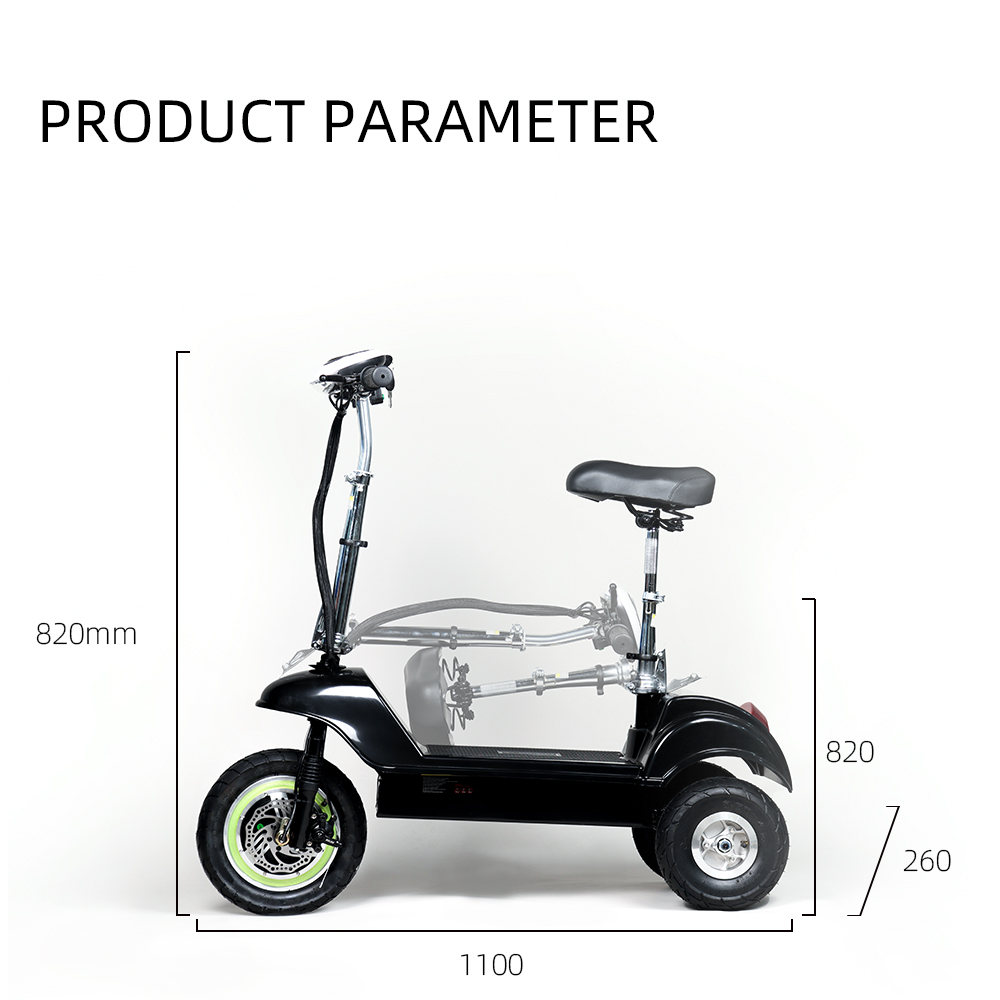 HONEYWHALE ST-03 Three-wheeled Electric Scooter, 900W Motor, 54.6V 13Ah Battery, 12-inch & 10-inch Tire, 30km/h Max Speed, 38km Range, Disc Brake