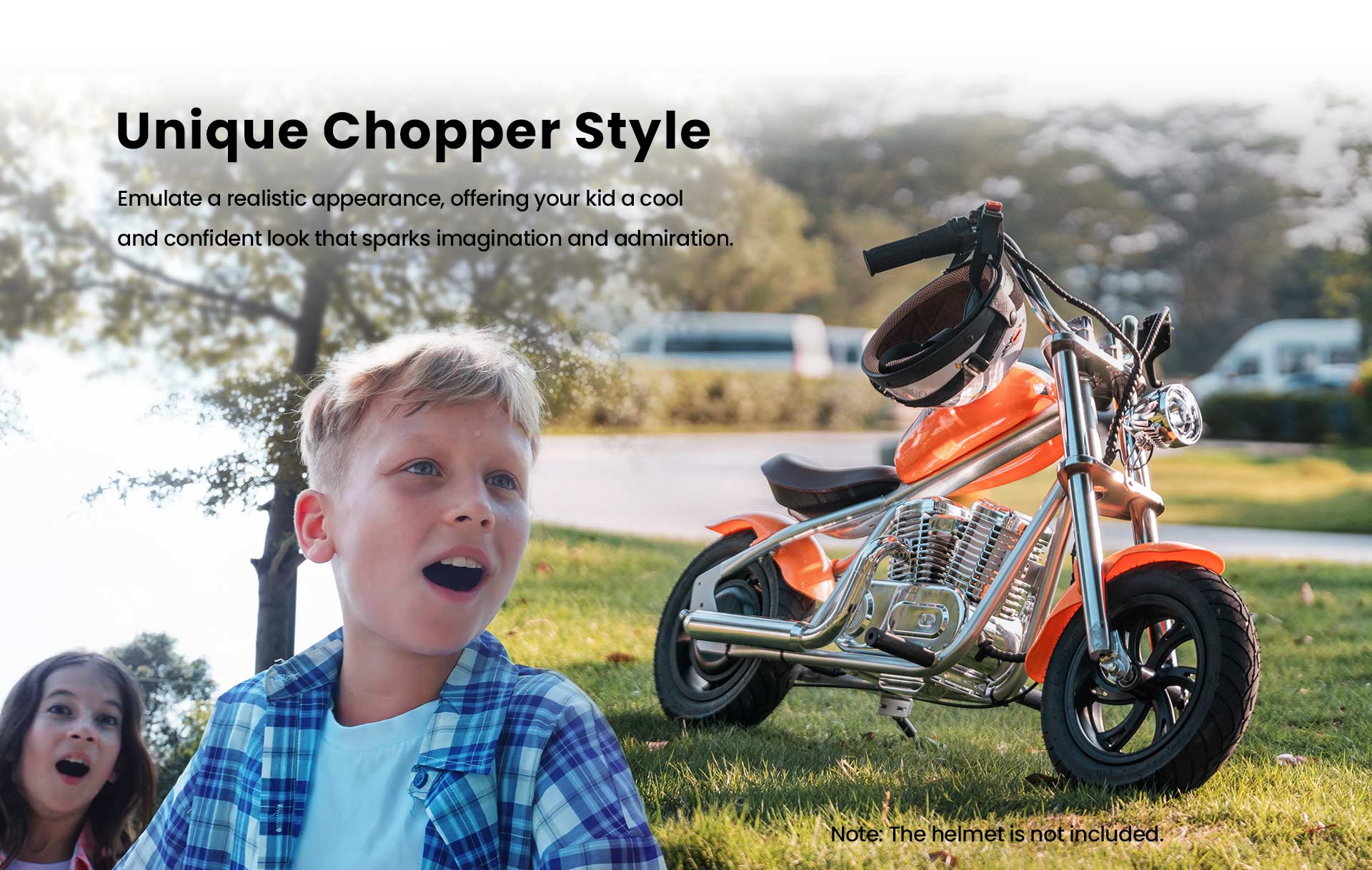 HYPER GOGO Cruiser 12 Plus with App Electric Motorcycle for Kids 12'' Pneumatic Tires Bluetooth Speaker Fog