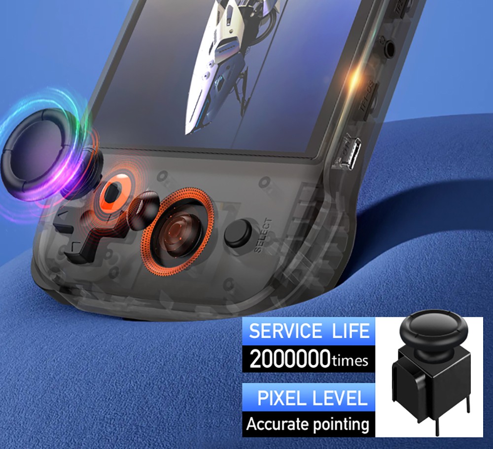 R46S Retro Game Console, 4-inch IPS Screen, 16GB + 64GB TF Card, 1GB LPDDR4 RAM, 8W Speaker, 8H Battery Life, 2.4G WiFi - Black