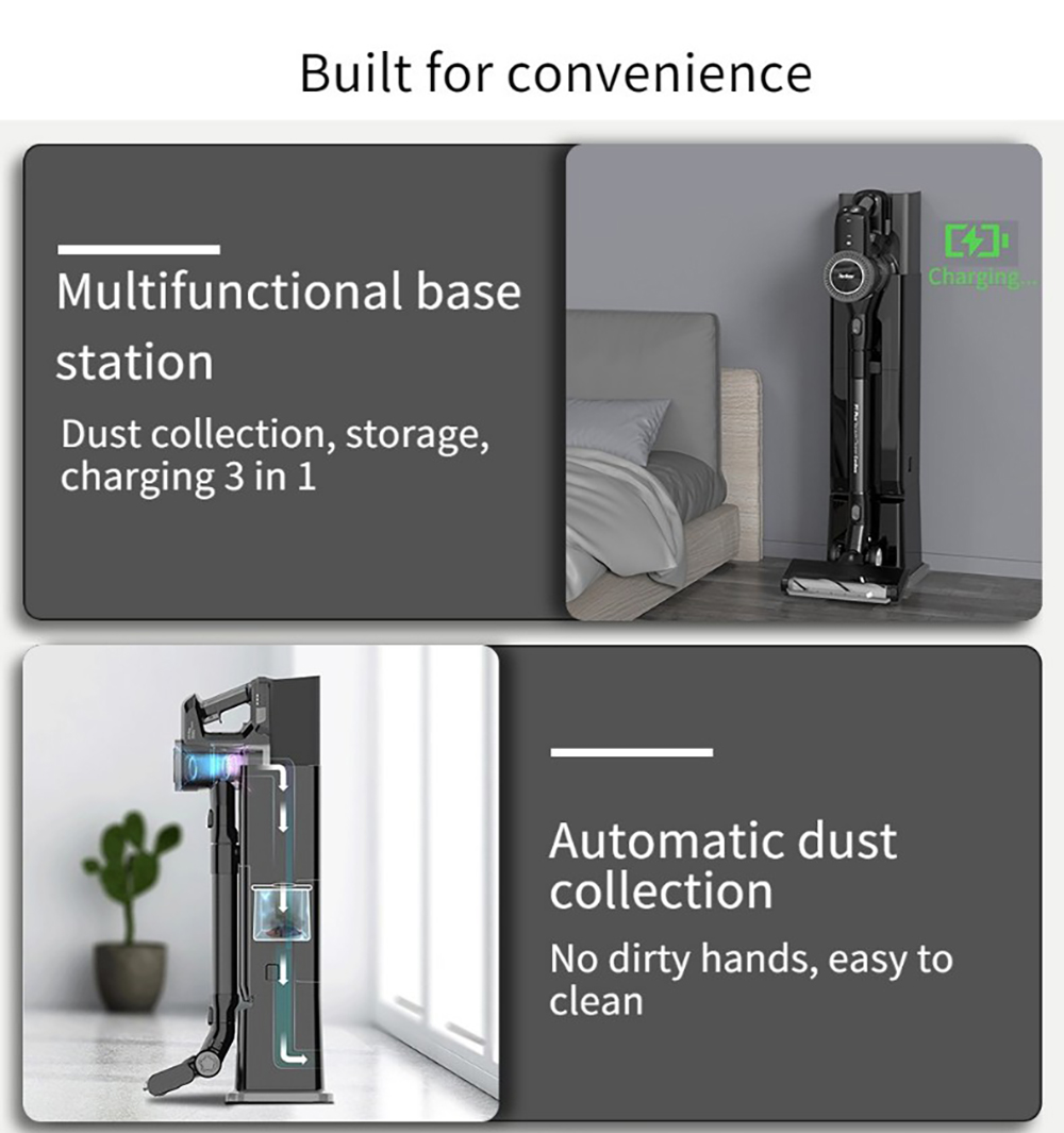 Redkey P7 Plus Handstaubsauger ohne Kabel, 25000 Pa Saugleistung, 1800 W starker Motor, 3-Liter-Staubbeutel, 60 Minuten Laufzeit