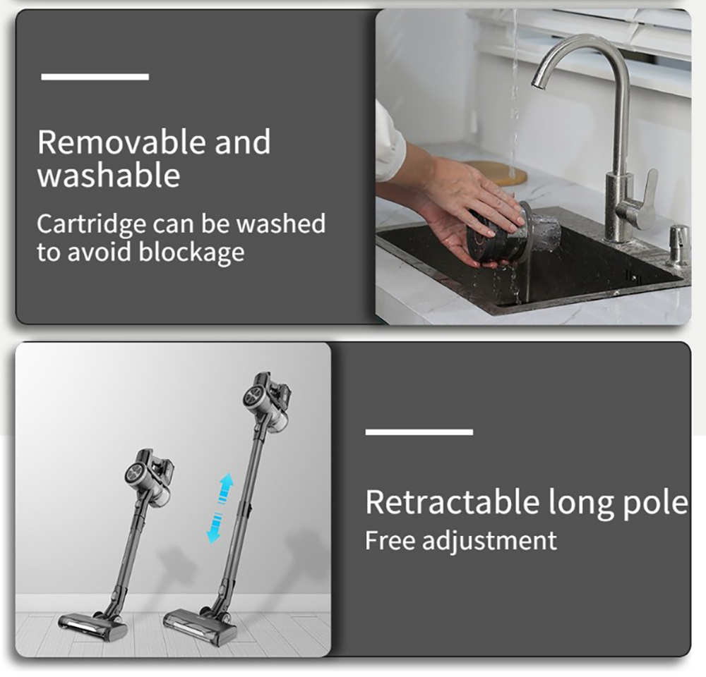 Redkey P7 Plus Handstaubsauger ohne Kabel, 25000 Pa Saugleistung, 1800 W starker Motor, 3-Liter-Staubbeutel, 60 Minuten Laufzeit