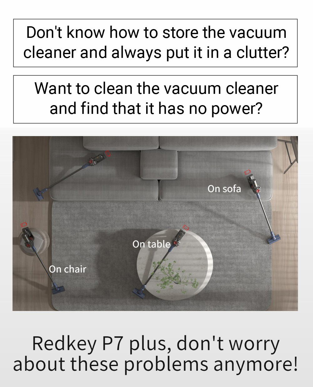 Redkey P7 Plus Handstaubsauger ohne Kabel, 25000 Pa Saugleistung, 1800 W starker Motor, 3-Liter-Staubbeutel, 60 Minuten Laufzeit