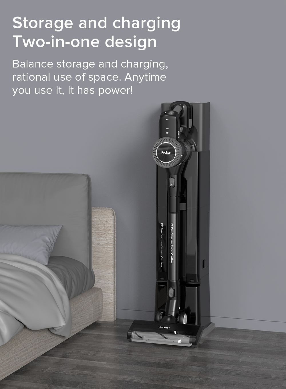 Redkey P7 Plus Handstaubsauger ohne Kabel, 25000 Pa Saugleistung, 1800 W starker Motor, 3-Liter-Staubbeutel, 60 Minuten Laufzeit