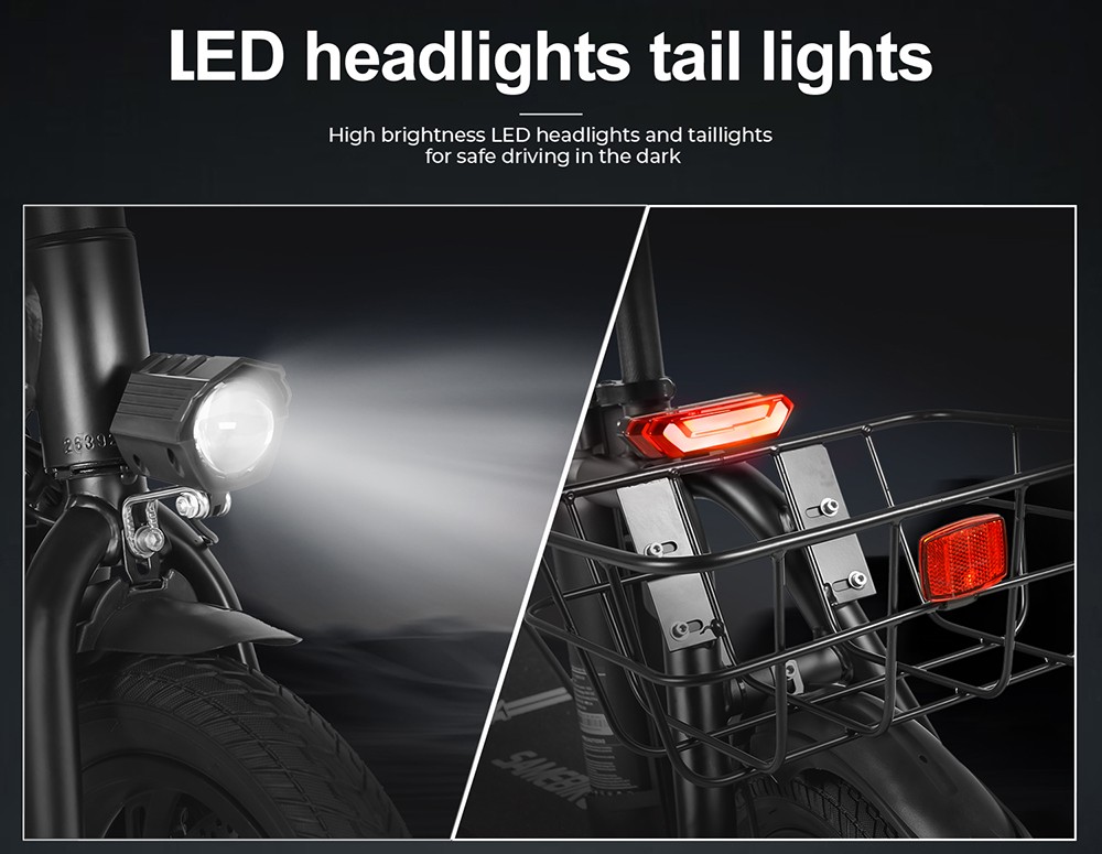 SAMEBIKE SM-C01 Foldable Electric Scooter with Seat, 350W Motor, 36V 10.4Ah Battery, 12 inch Tire, 32km/h Max Speed, 25km Range, Mechanical Disc Brakes, LCD Display - Black