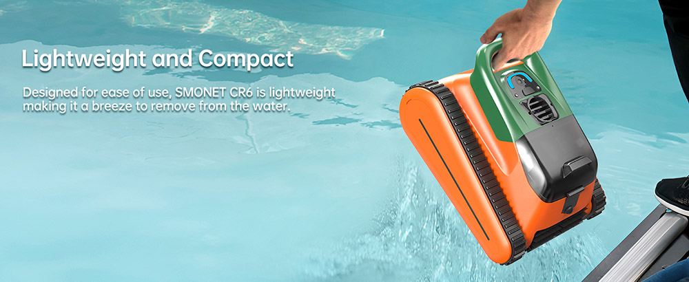 SEAUTO Crab Kabelloser Poolroboter, bis zu 2,5 Stunden Laufzeit, 3,5 l großer Filterkorb, Wandklettern, Wasserlinienreinigung, 2,5 Stunden Schnellladung, geeignet für 185,8 m² große Flächen