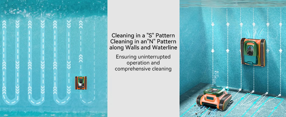 SEAUTO Crab Kabelloser Poolroboter, bis zu 2,5 Stunden Laufzeit, 3,5 l großer Filterkorb, Wandklettern, Wasserlinienreinigung, 2,5 Stunden Schnellladung, geeignet für 185,8 m² große Flächen