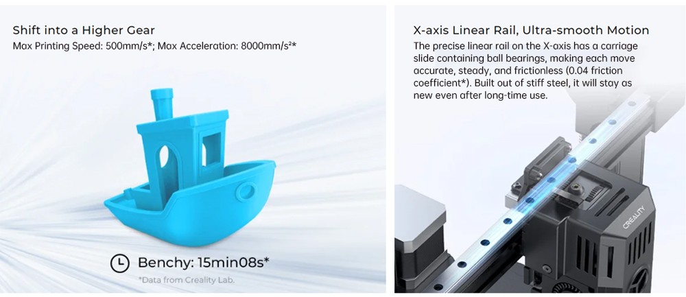 Creality Ender-3 V3 KE 3D Printer, 500mm/s Max, 300 Celsius Degrees Printing, Sprite Extruder, PEI Flexible Build Plate, Auto Leveling, 0. 1mm Printing Accuracy, 220*220*240mm