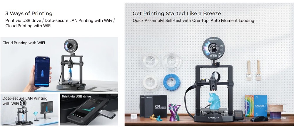 Creality Ender-3 V3 KE 3D Printer, 500mm/s Max, 300 Celsius Degrees Printing, Sprite Extruder, PEI Flexible Build Plate, Auto Leveling, 0. 1mm Printing Accuracy, 220*220*240mm