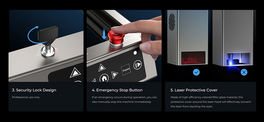 Creality Falcon 2 22W Laser Engraver Cutter, Pre-assembled, Integrated Air Assist, 0.1mm Compressed Spot, 25000mm/min Engraving Speed, Triple Monitoring Systems, Offline Dynamic Preview, 400*415mm