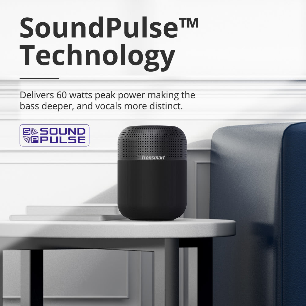 Tronsmart Element T6 Max 60W Bluetooth 5.0 NFC Speaker SoundPulse™ 20 Hours Playtime Siri Google Assistant Cortana USB-C Fast Charge