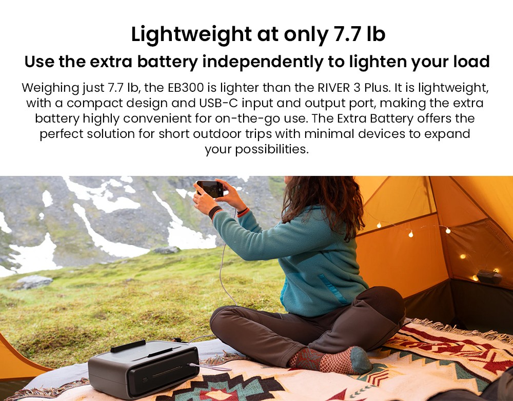 EcoFlow RIVER 3 Plus 286Wh Portable Power Station + EB300 286Wh Battery Pack