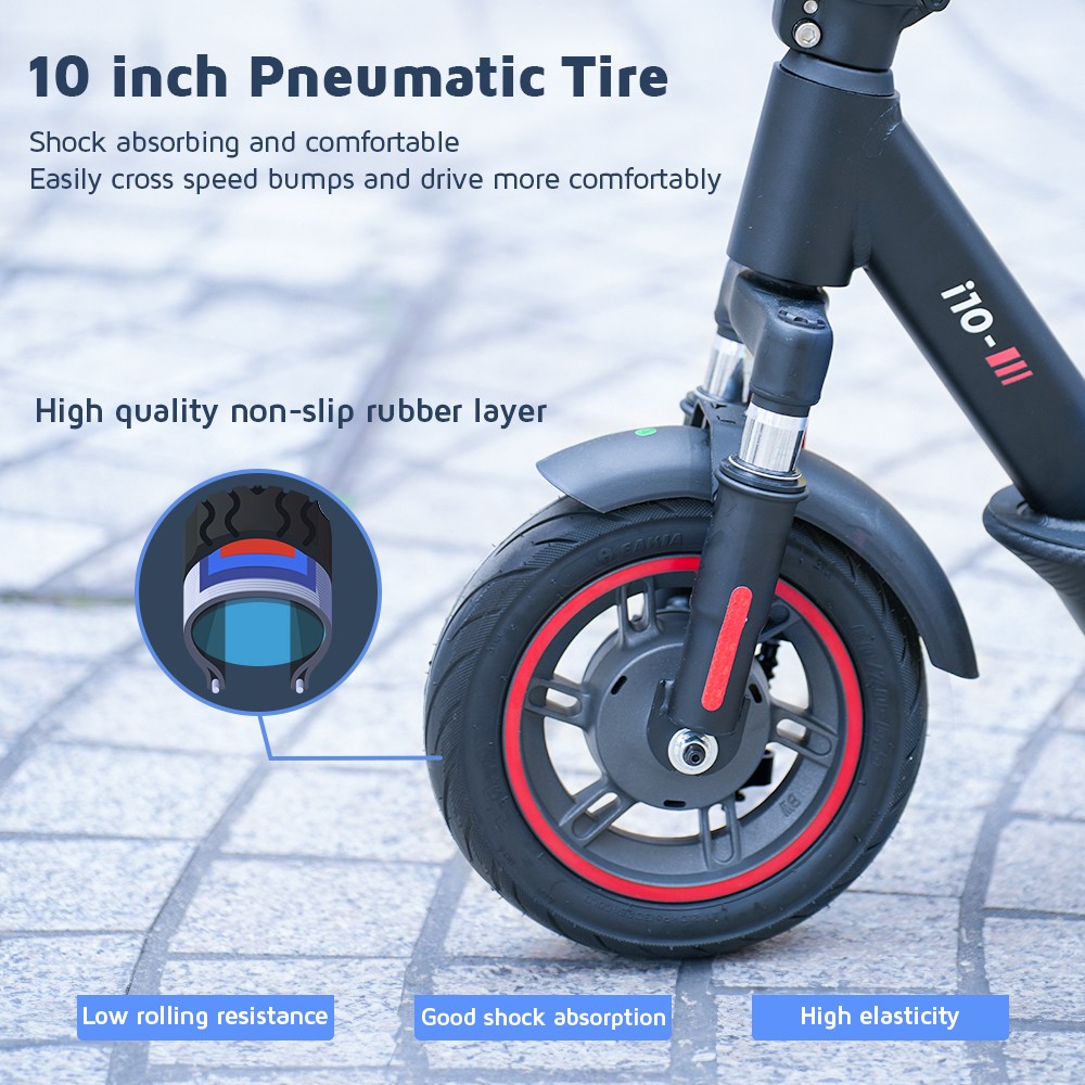 iScooter i10 Electric Scooter, 650W Motor, 36V 15Ah, 10-inch Pneumatic Tire, 40km/h Max Speed, 45km Max Range, Front and Rear Suspension, Electronic Brake & Disc Brake