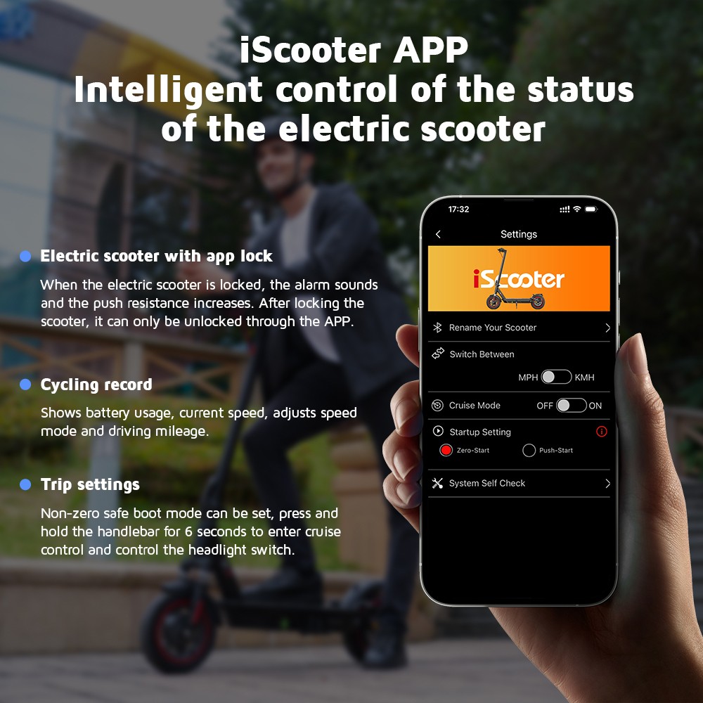 iScooter i10 Electric Scooter, 650W Motor, 36V 15Ah, 10-inch Pneumatic Tire, 40km/h Max Speed, 45km Max Range, Front and Rear Suspension, Electronic Brake & Disc Brake