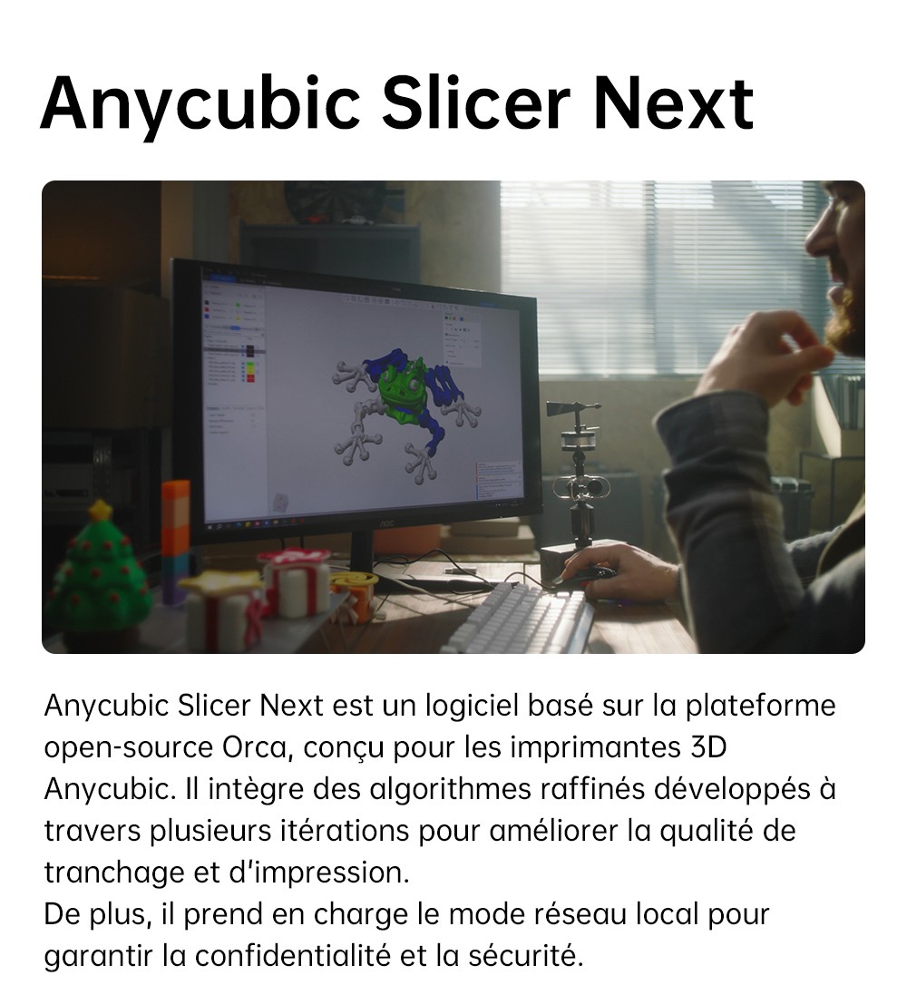 Imprimante 3D ANYCUBIC KOBRA S1 COMBO, impression 8 couleurs éclatantes, vitesse ultra-rapide de 600 mm/s, mise à niveau automatique, tête d'impression 320 °C, ultra-silencieuse 44 dB, construction CoreXY, 250 x 250 x 250 mm