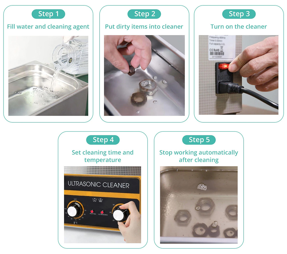 Geekbes 22L Ultrasonic Cleaner with Mechanical Knob, 480W Ultrasonic Power, 500W Heating Power, Adjustable Time/Temperature, Automatic Thermostat Function