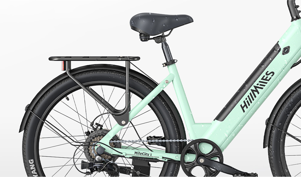 HillMiles MileCity1 Electric Bike, 250W Motor, 36V 13AH Battery, 26-inch Tire, 32km/h Max Speed, 100km Max Range, Shimano 7-speed, Mechanical Disc Brake, Front Fork Suspension, IP65 Waterproof