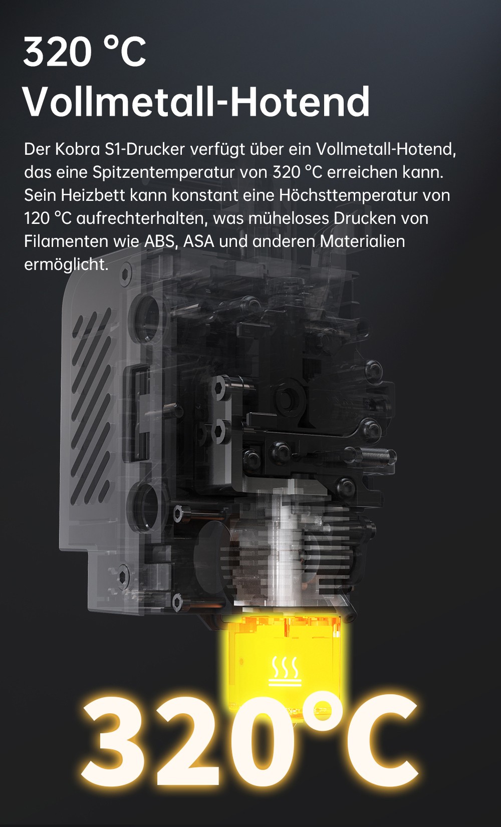ANYCUBIC KOBRA S1 COMBO 3D-Drucker, lebendiger 8-Farben-Druck, 600 mm/s ultraschnelle Geschwindigkeit, automatische Nivellierung, 320 °C Hotend, 44 dB ultraleise, CoreXY-Konstruktion, 250 x 250 x 250 mm