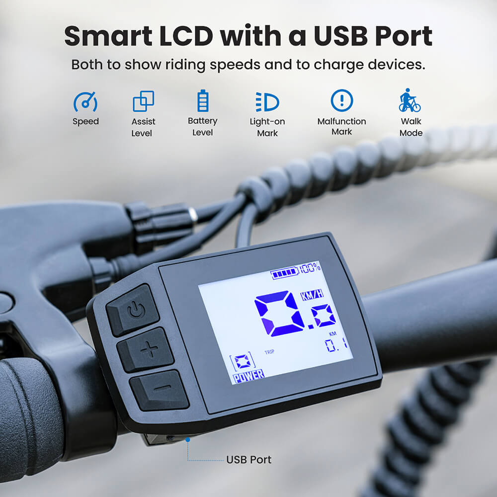 Touroll J1 ST 27.5 inch Trekking Bike with 250W Motor, 36V 15.6Ah Battery, Max 100km Range, 1.8