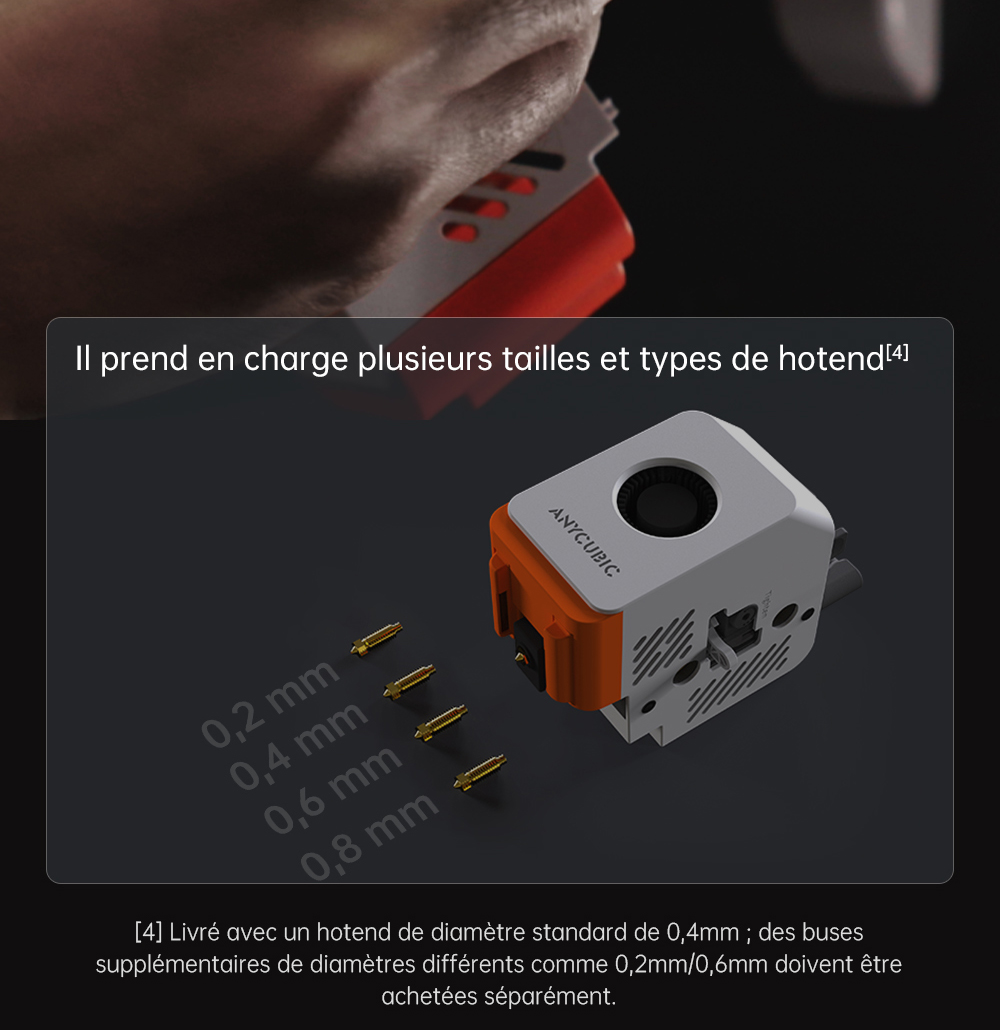 Imprimante 3D ANYCUBIC KOBRA S1 COMBO, impression 8 couleurs éclatantes, vitesse ultra-rapide de 600 mm/s, mise à niveau automatique, tête d'impression 320 °C, ultra-silencieuse 44 dB, construction CoreXY, 250 x 250 x 250 mm