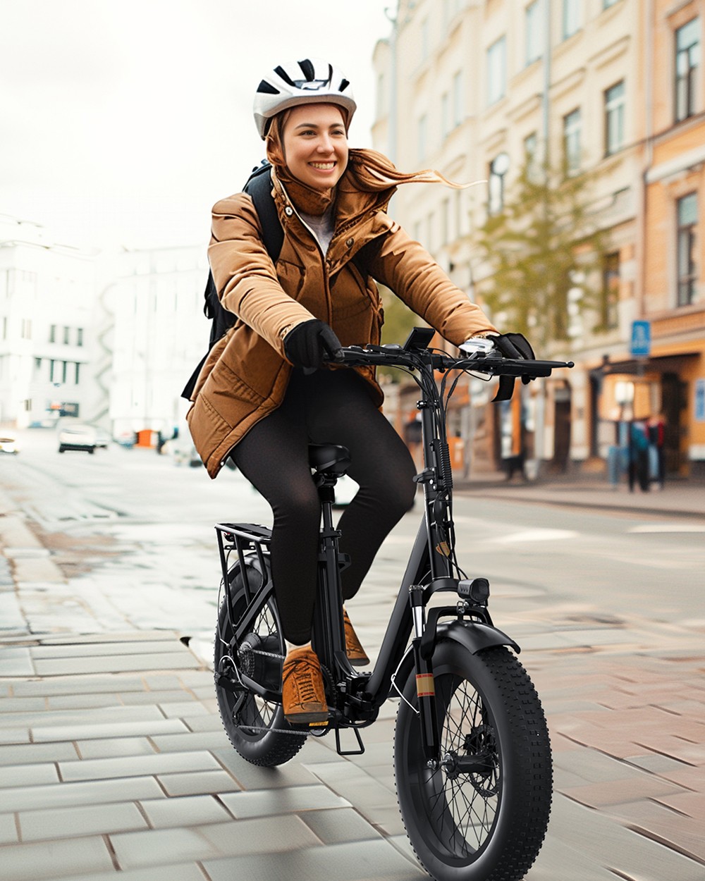 Free Elektrofahrrad, 250-W-Motor, 48-V-15,6-Ah-Akku, 20 x 3,0-Zoll-Reifen, 25 km/h Höchstgeschwindigkeit, 120 km Reichweite, Scheibenbremse vorne und hinten, Vorderradfederung, Shimano 7-Gang