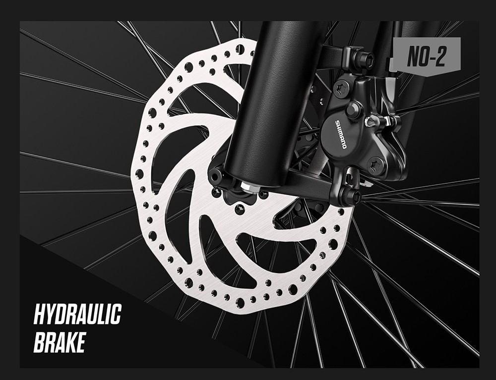 RANDRIDE YG90B Vélo électrique, Moteur 1000W, Vitesse max 45km/h, Batterie amovible 48V 17Ah, Autonomie max 80-90KM, Pneus 27.5*2.4'' CST, Charge 120kg, Shimano 21 vitesses, Frein hydraulique - Noir & Rouge