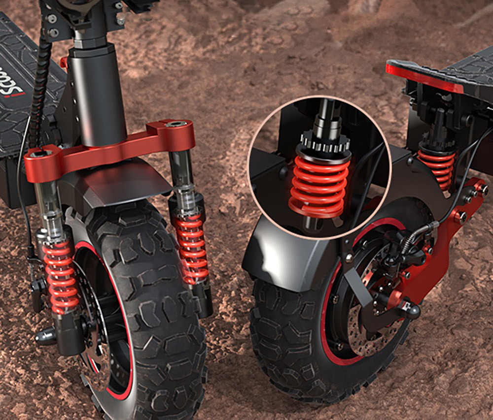 iScooter iX5S Electric Scooter, 1000W Motor, 48V 15Ah Battery, 10-inch Tire, 25km/h Max Speed, 65km Range, Dual Disc Brakes, Front & Rear Shock Absorbers