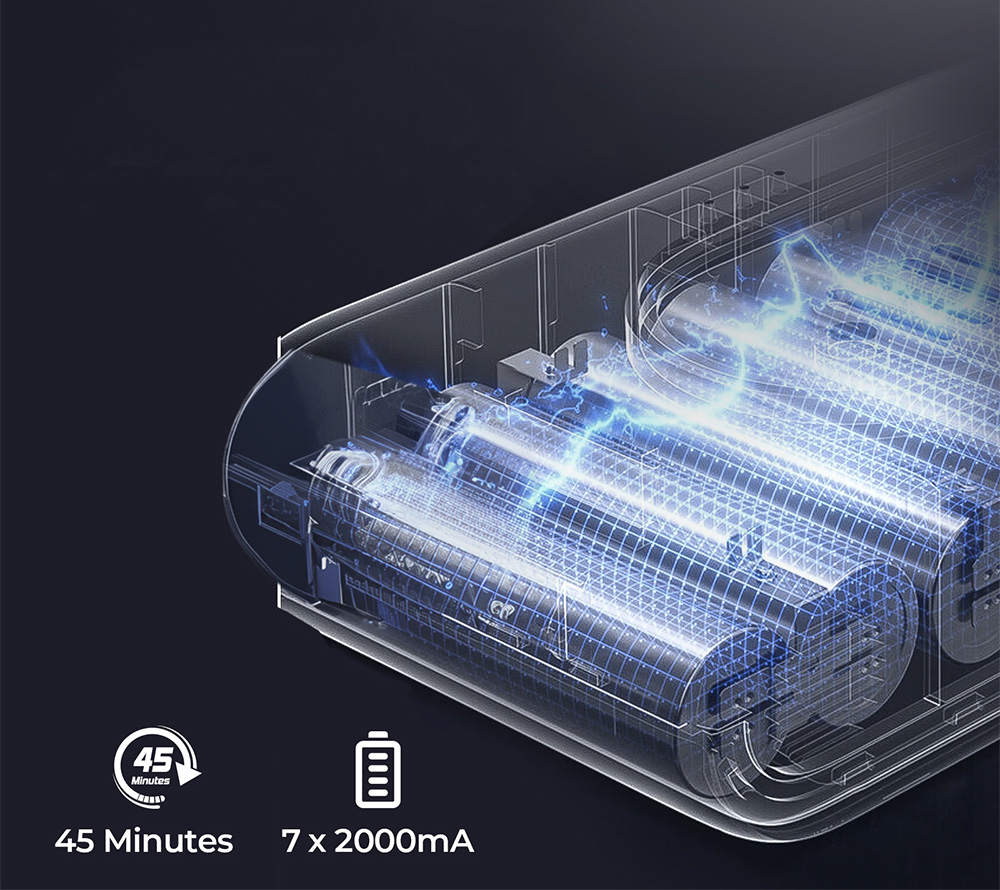 JIGOO C300 Cordless Vacuum Cleaner, 30KPa Suction, 400W Motor, 1.2L Dust Cup, 5-Stage Filtration, Up to 45 Mins Runtime, 7x2000mAh Removable Batteries, LED Touch Screen - Gold