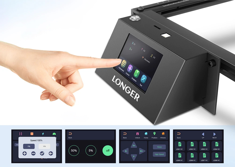 LONGER RAY5 Laser Engraver 32-Bit Chipset WIFI Connection with Touch Screen and Offline Carving