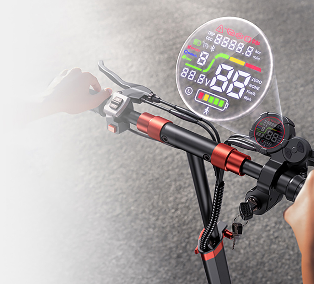 iScooter iX5S Electric Scooter, 1000W Motor, 48V 15Ah Battery, 10-inch Tire, 25km/h Max Speed, 65km Range, Dual Disc Brakes, Front & Rear Shock Absorbers