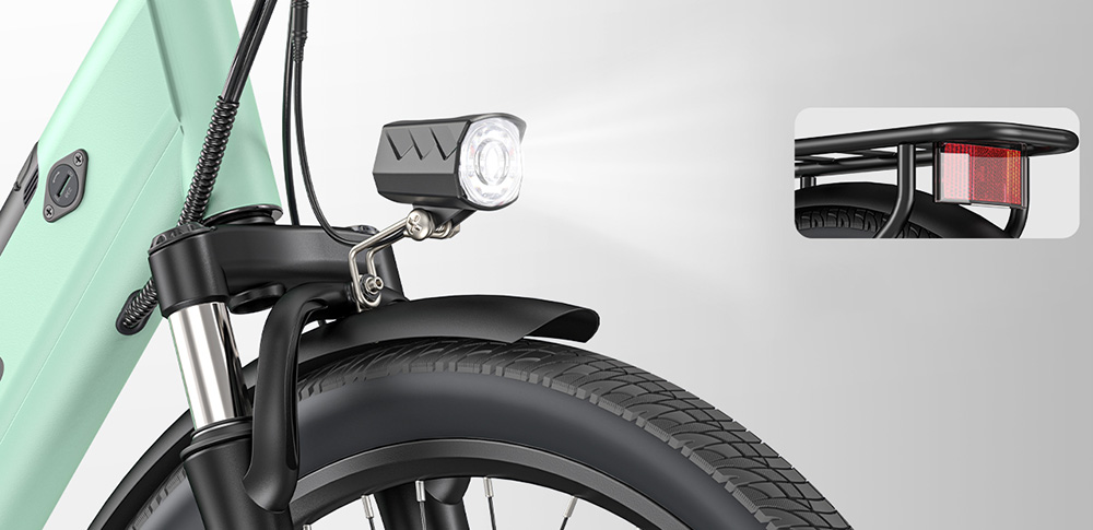 HillMiles MileCity1 Electric Bike, 250W Motor, 36V 13AH Battery, 26-inch Tire, 32km/h Max Speed, 100km Max Range, Shimano 7-speed, Mechanical Disc Brake, Front Fork Suspension, IP65 Waterproof