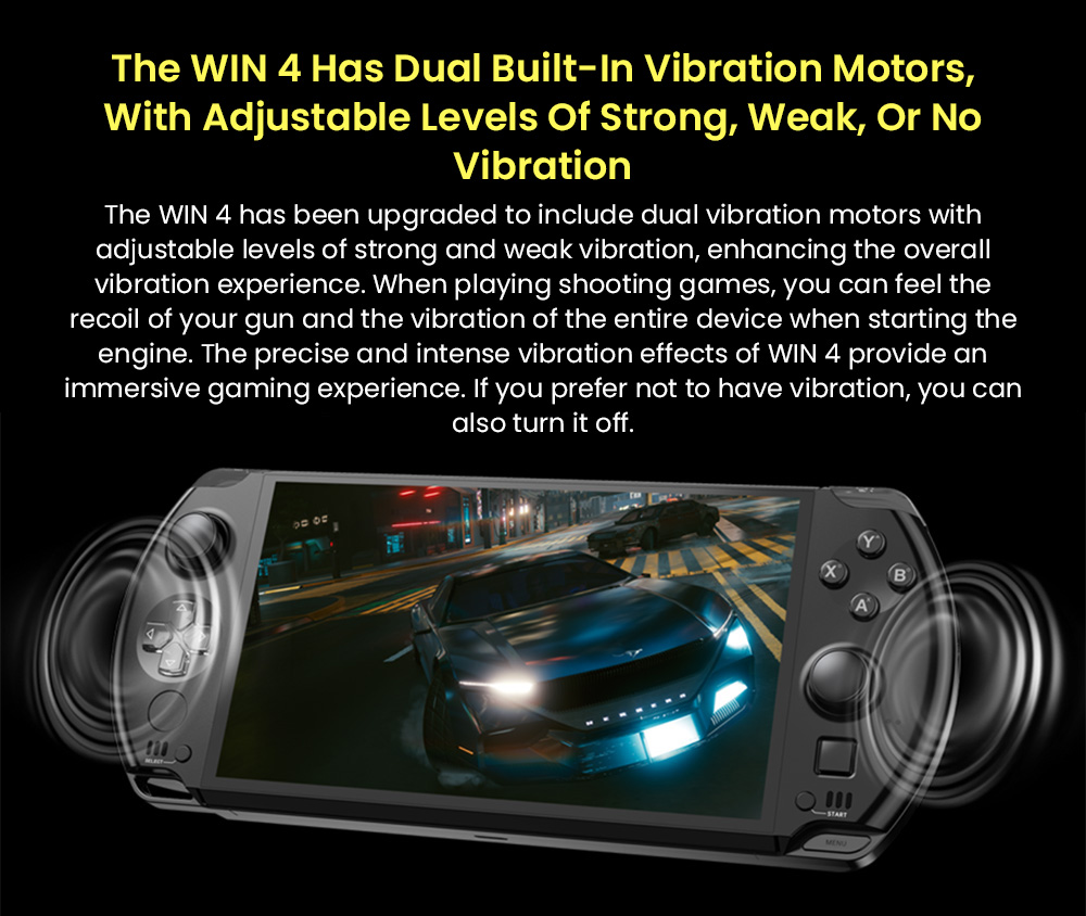 GPD WIN 4 (2025) Game Laptop, 6'' 1920x1080 Screen, AMD Ryzen AI 9 HX 370 12 Cores Max 5.1GHz, 32GB LPDDR5x RAM 2TB SSD, WiFi6E Bluetooth5.3, 1*USB4, 1*Full-featured Type-C, 1*Charging Only Type-C, 1*Oculink, 3*USB3.2, 1*HDMI2.0, 1*RJ45 - EU Plug