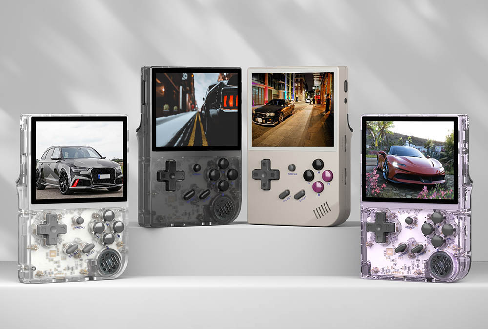 ANBERNIC RG35XX (2024 Version) Game Console, 3.5 Inch IPS Screen, Linux System, 64GB+64GB TF Card with 5000+ Games, 7 Hours of Playtime - Grey