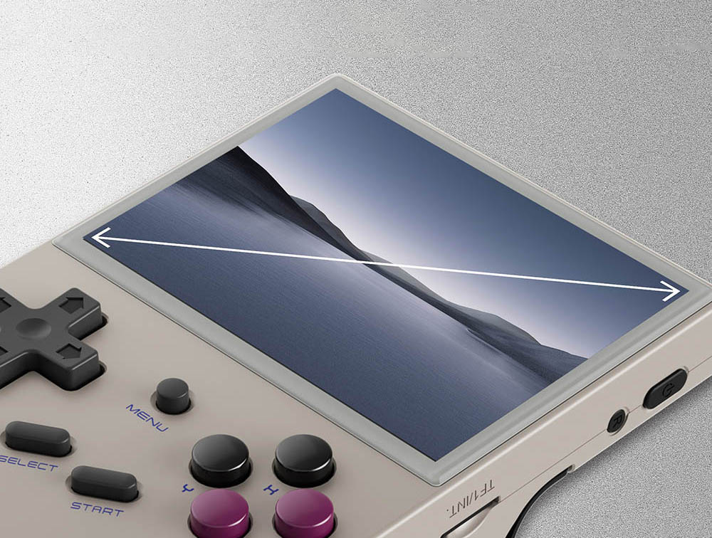 ANBERNIC RG35XX (2024 Version) Game Console, 3.5 Inch IPS Screen, Linux System, 64GB+64GB TF Card with 5000+ Games, 7 Hours of Playtime - Grey