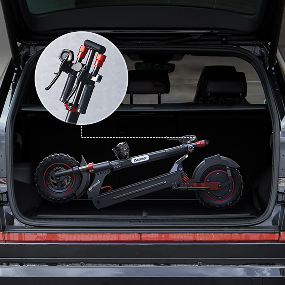 iScooter iX5S Electric Scooter, 1000W Motor, 48V 15Ah Battery, 10-inch Tire, 25km/h Max Speed, 65km Range, Dual Disc Brakes, Front & Rear Shock Absorbers