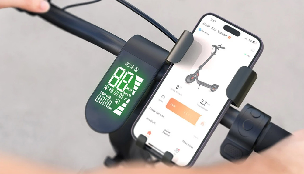 Atomi E20 Electric Scooter 8.5 inch Air Tire 250W Motor (Max Output 500W) 36V 7.5Ah Battery 30km Range Dual Brake 120kg