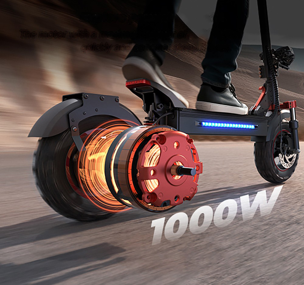 iScooter iX5S Electric Scooter, 1000W Motor, 48V 15Ah Battery, 10-inch Tire, 25km/h Max Speed, 65km Range, Dual Disc Brakes, Front & Rear Shock Absorbers