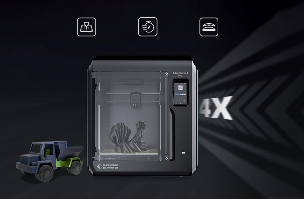 Flashforge Adventurer 4 Pro 3D Printer, 30-Point Auto Leveling, Max 300mm/s Print Speed, Built-in Camera, HEPA 13 Air Filter, PEI Build Plate, 220*200*250mm