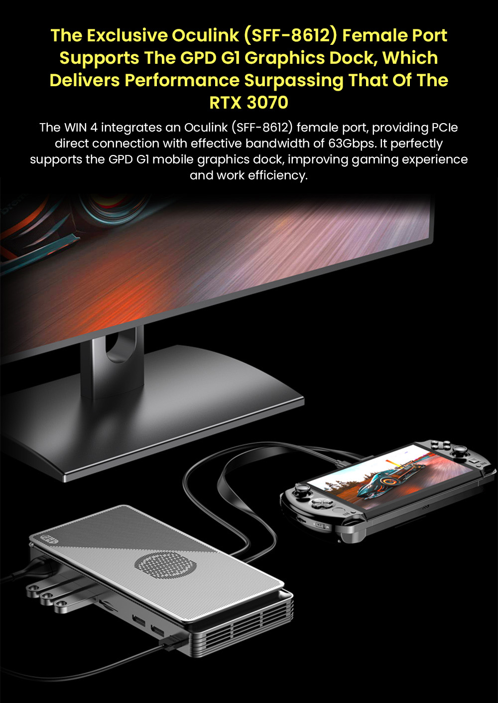 GPD WIN 4 (2025) Game Laptop, 6'' 1920x1080 Screen, AMD Ryzen AI 9 HX 370 12 Cores Max 5.1GHz, 32GB LPDDR5x RAM 2TB SSD, WiFi6E Bluetooth5.3, 1*USB4, 1*Full-featured Type-C, 1*Charging Only Type-C, 1*Oculink, 3*USB3.2, 1*HDMI2.0, 1*RJ45 - EU Plug