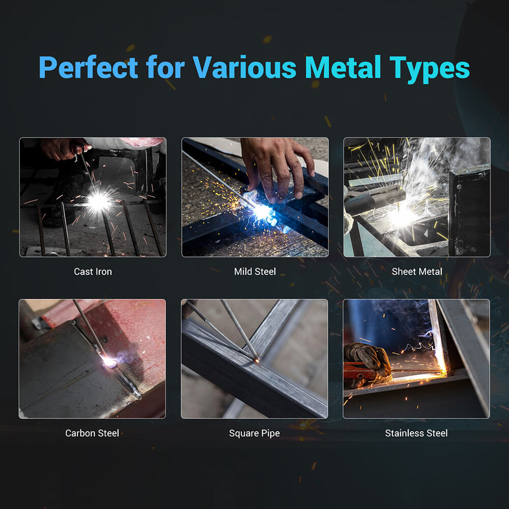 Mecpow MIG120 Gasless Welder, 220V, MIG/MMA/LIFT TIG 3 in 1, Overheating/ Overcurrent/ Overload/Over-Voltage Protection, LCD Display