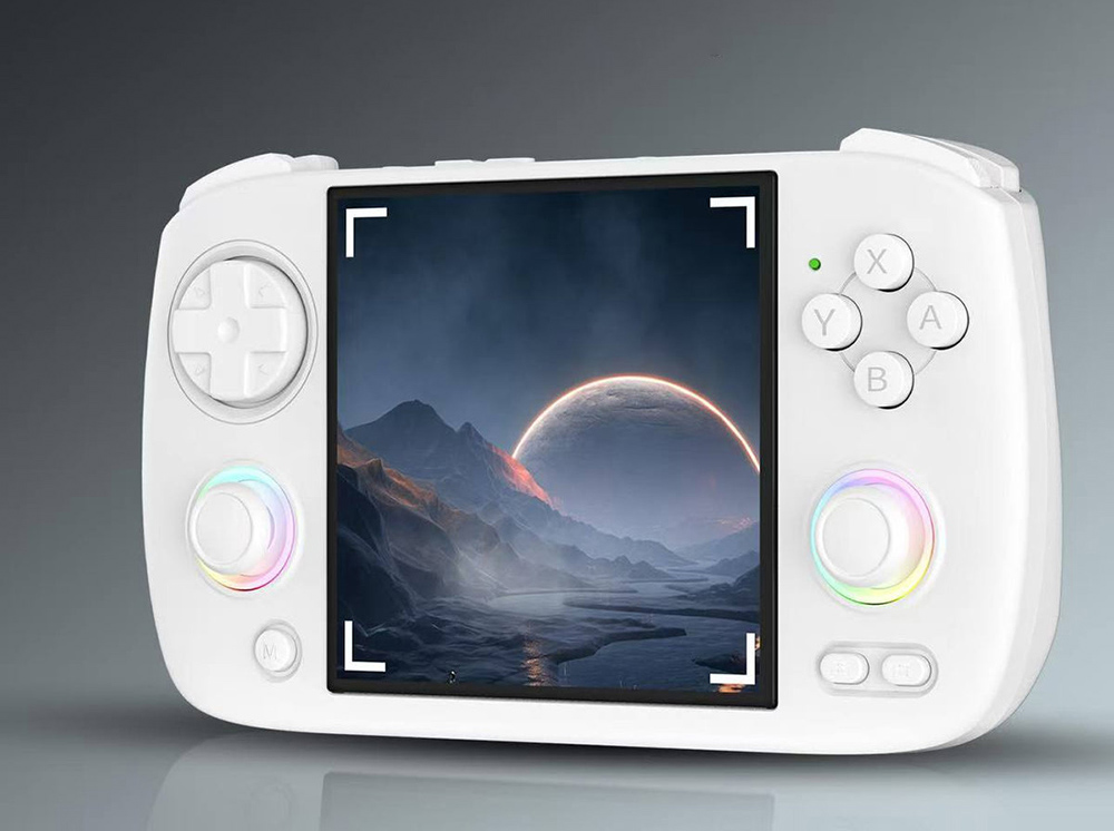 ANBERNIC RG CubeXX Game Console, 3.95-inch 720*720 IPS Screen, Linux 64-bit, 5G WiFi Bluetooth 4.2, Moonlight Streaming, 6.5 Hours of Playtime, RGB Light - White