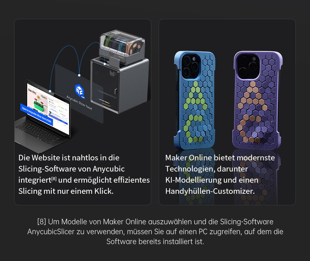 ANYCUBIC KOBRA S1 COMBO 3D-Drucker, lebendiger 8-Farben-Druck, 600 mm/s ultraschnelle Geschwindigkeit, automatische Nivellierung, 320 °C Hotend, 44 dB ultraleise, CoreXY-Konstruktion, 250 x 250 x 250 mm