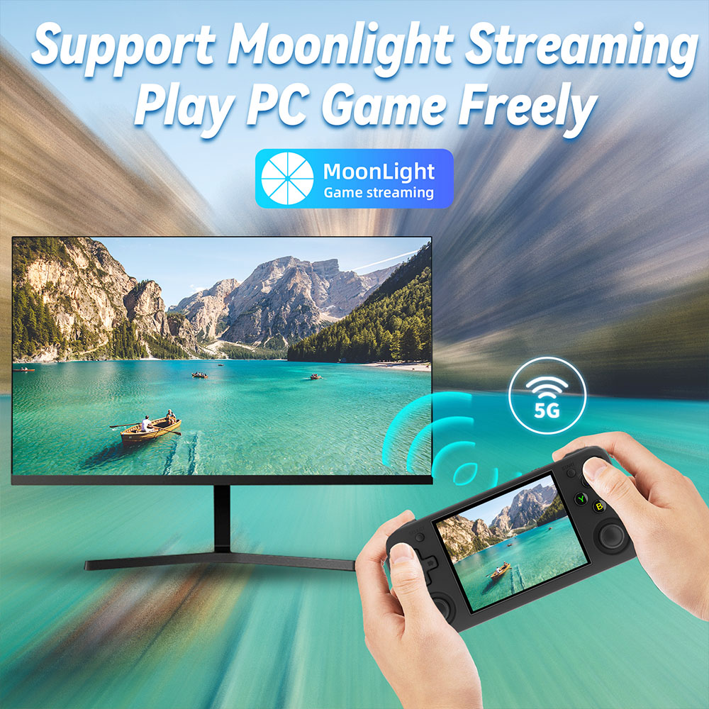 Refurbished ANBERNIC RG35XX H Game Console 32GB+128GB 10000+ Games - Black