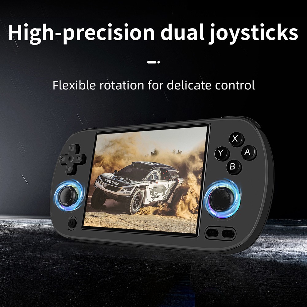 Refurbished ANBERNIC RG40XX H Retro Game Console with RGB Light, 32GB TF Card with 5000+ Games, LPDDR4 1GB, 640*480P IPS Screen, 3200mAh Battery for 6 Hours Autonomy, Linux OS, 5G Wifi Bluetooth, Moonlight Streaming - Black