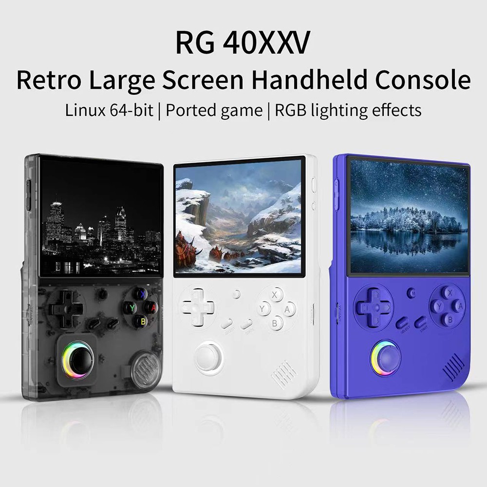 Refurbished ANBERNIC RG40XXV Retro Game Console, 32GB/256GB with 16000+ games, 4.0in 640*480P IPS Screen, 1GB LPDDR4, ac WiFi for Multiplayer, Bluetooth, 30+ Emulators, Moonlight Streaming, 3200mAh Battery, 6 Hours Autonomy - White