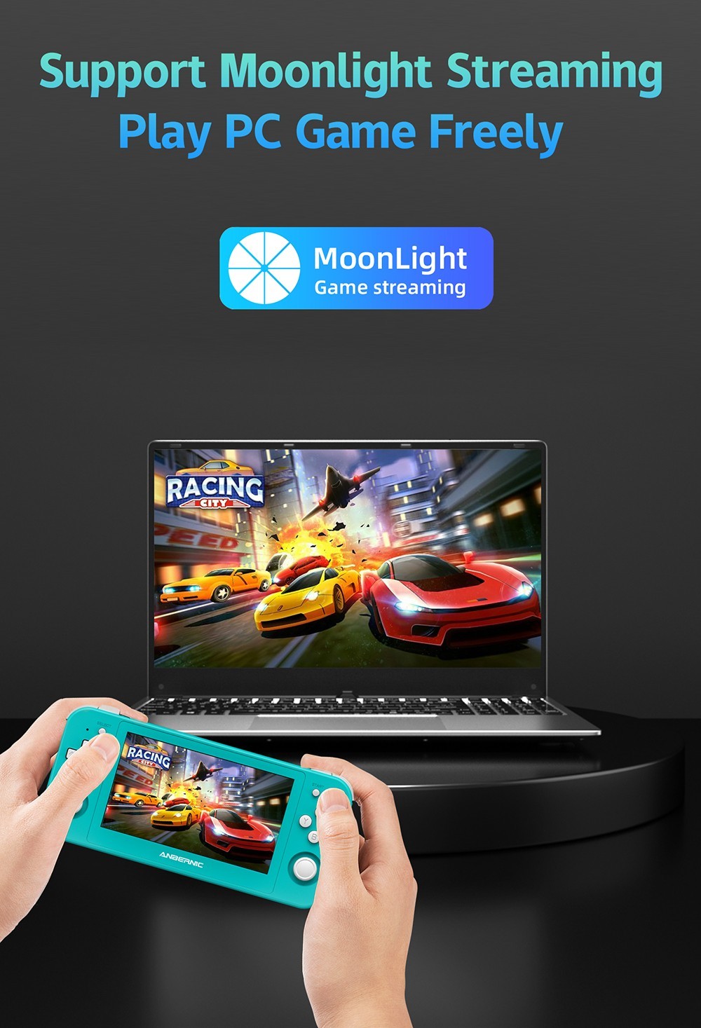 Refurbished ANBERNIC RG505 Handheld Game Console, Unisoc Tiger T618 64-bit Cota-core, 4.95'' OLED Touch Screen 4+128GB Android 12