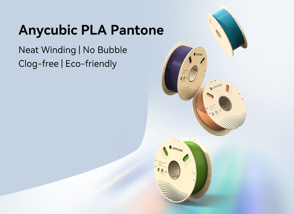 Refurbished 4kg Anycubic Pantone PLA Filament - Peach Fuzz, Interstellar Violet, Spring Leaf, Tropical Turquoise