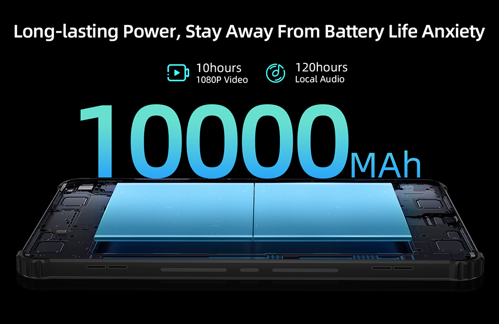 BMAX I10 S Pro Rugged Tablet, 10.1 inch 1920*1200 IPS Touchscreen, UNISOC T616 8 Cores Max 2.0GHz, 14GB RAM (6GB +8GB Expansion) 128GB ROM, Android 14, 2.4/5GHz WiFi Bluetooth 5.0, 13MP+5MP Camera, 10000mAh Battery, GPS/Galileo/GLONASS/BDS, 4G LTE