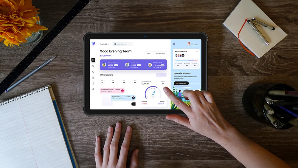 BMAX I10 S Pro Rugged Tablet, 10.1 inch 1920*1200 IPS Touchscreen, UNISOC T616 8 Cores Max 2.0GHz, 14GB RAM (6GB +8GB Expansion) 128GB ROM, Android 14, 2.4/5GHz WiFi Bluetooth 5.0, 13MP+5MP Camera, 10000mAh Battery, GPS/Galileo/GLONASS/BDS, 4G LTE